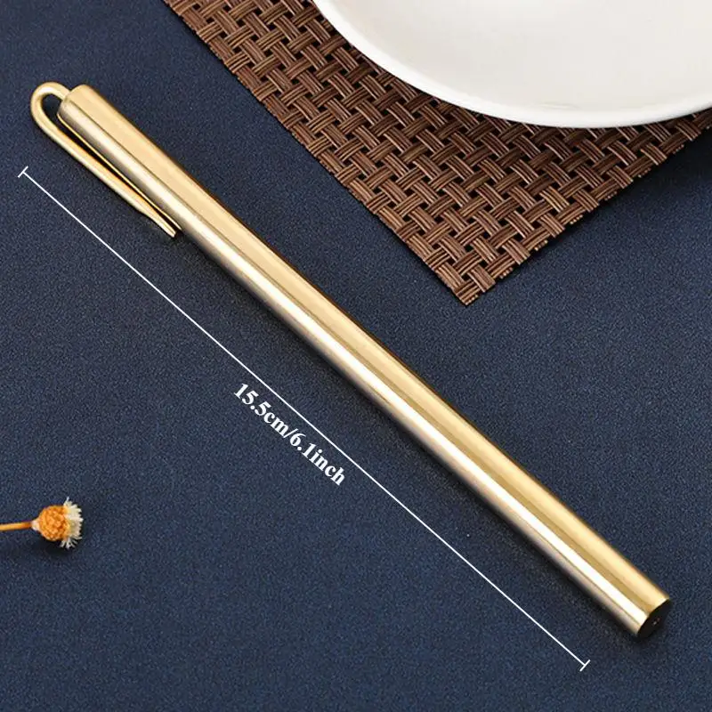 Heavy Brass Ballpoint Pen Original Design Craft Click Retractable Black Refill Business Gift