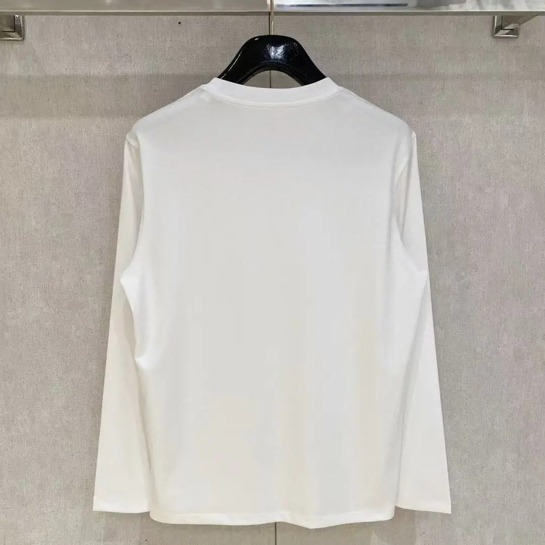 

BC Italian autumn and winter new fashion embroidered casual long-sleeved old money style men's crew neck bottoming shirt T-shirt