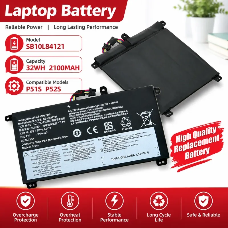 SB10L84121 Laptop Battery For Lenovo T570 T580 P51S P52S 01AV493