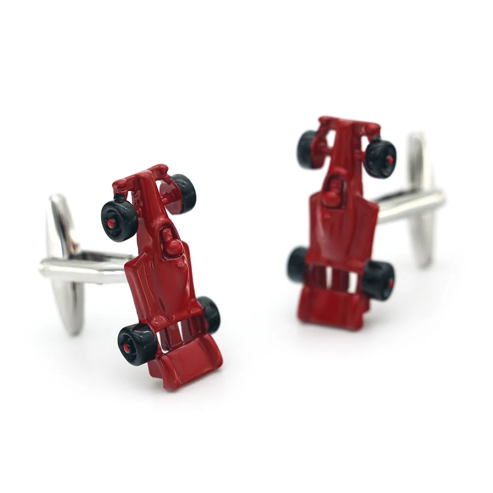iGame Formula Racing‌ Cuff Links Red Painting Sport Car Design Quality Brass Shirt Cufflinks For Men