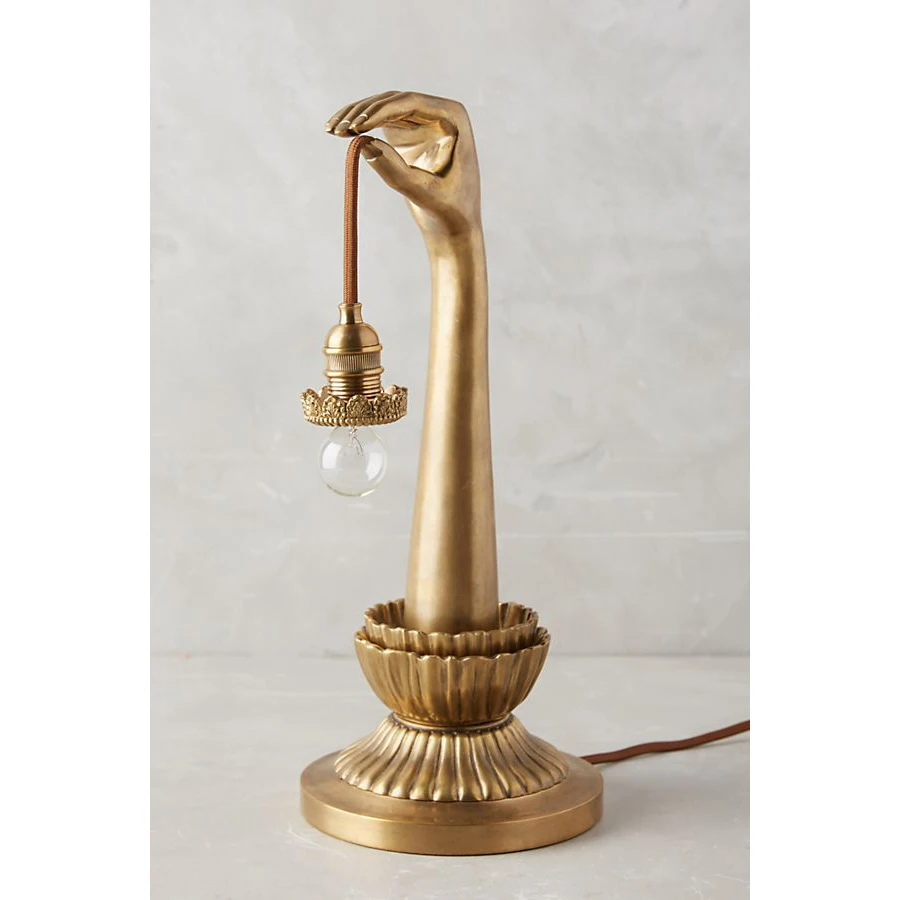 New York Downtown Park Imported Classical Lace Swan Neck Gold Finger Decorative Table Lamp