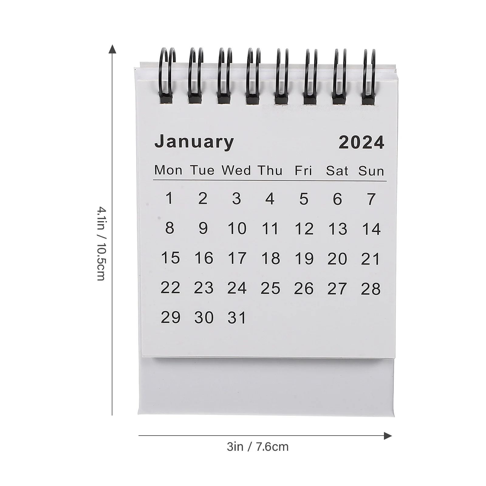 Foldable Mini Desk Calendar 2024 Tabletop Calendar for Office Home Decor Sturdy Paper Daily Organizer with Memo Function