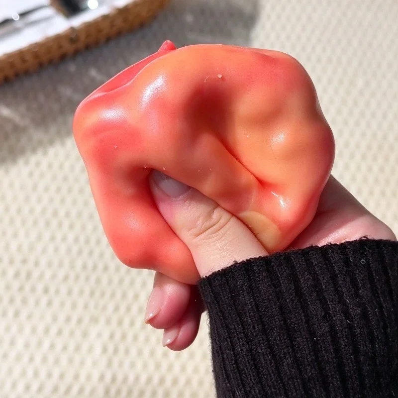 Crunchy Squishy Stress Simulate Apple Fidget Toy Crunchy Squeeze Ball Round Blocks Filled ASMR Anti Stress Toys Christmas Gift - view 6