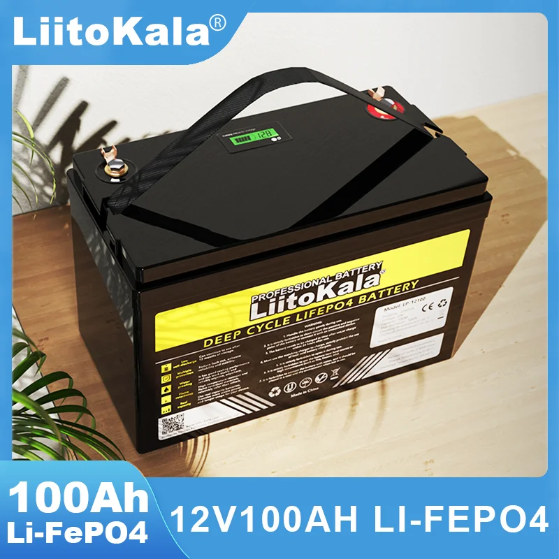 LiitoKala 12.8V 100AH LiFePO4 Battery 12V Lithium Iron Phosphate Batteries for Car lighter 14.6v Golf cart Solar Energy