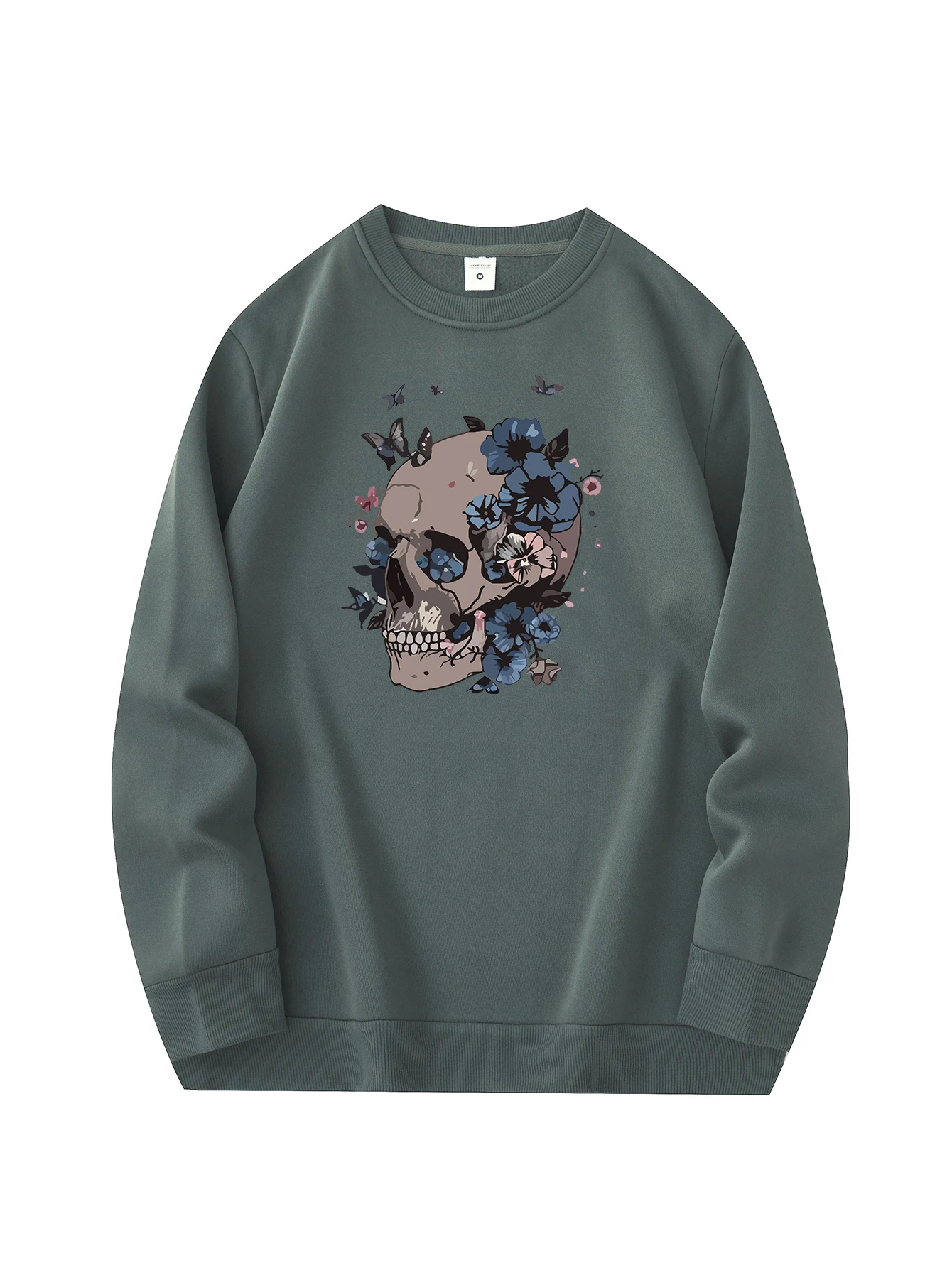 Suéter de cuello redondo para hombre, sudadera cómoda informal y diaria, chaqueta con estampado de Calavera, nueva moda