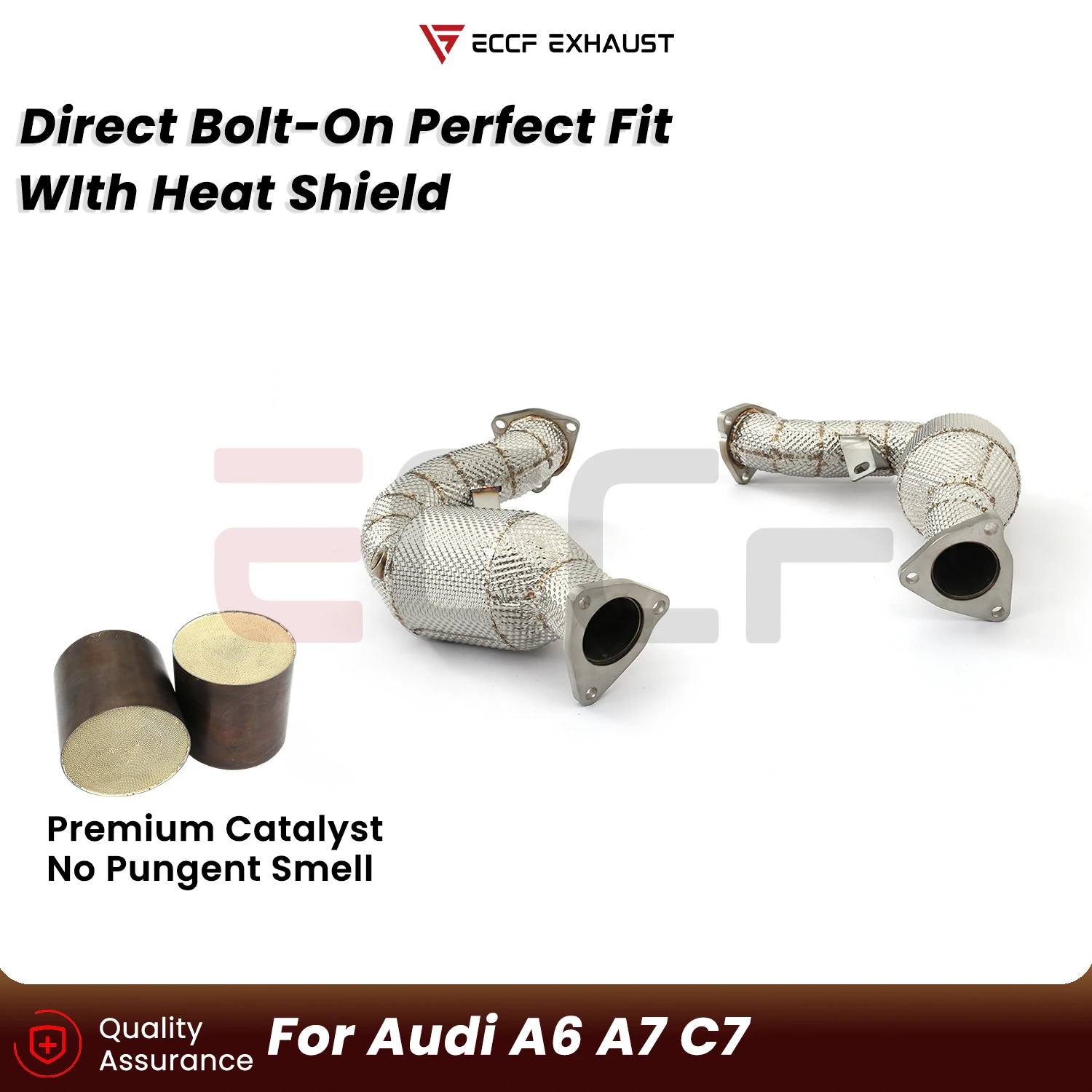 Sporty Downpipe with Heat Insulation For Audi A6 A7 C7 Aggressive Exhaust Sound Plug and Play Upgrade Performance