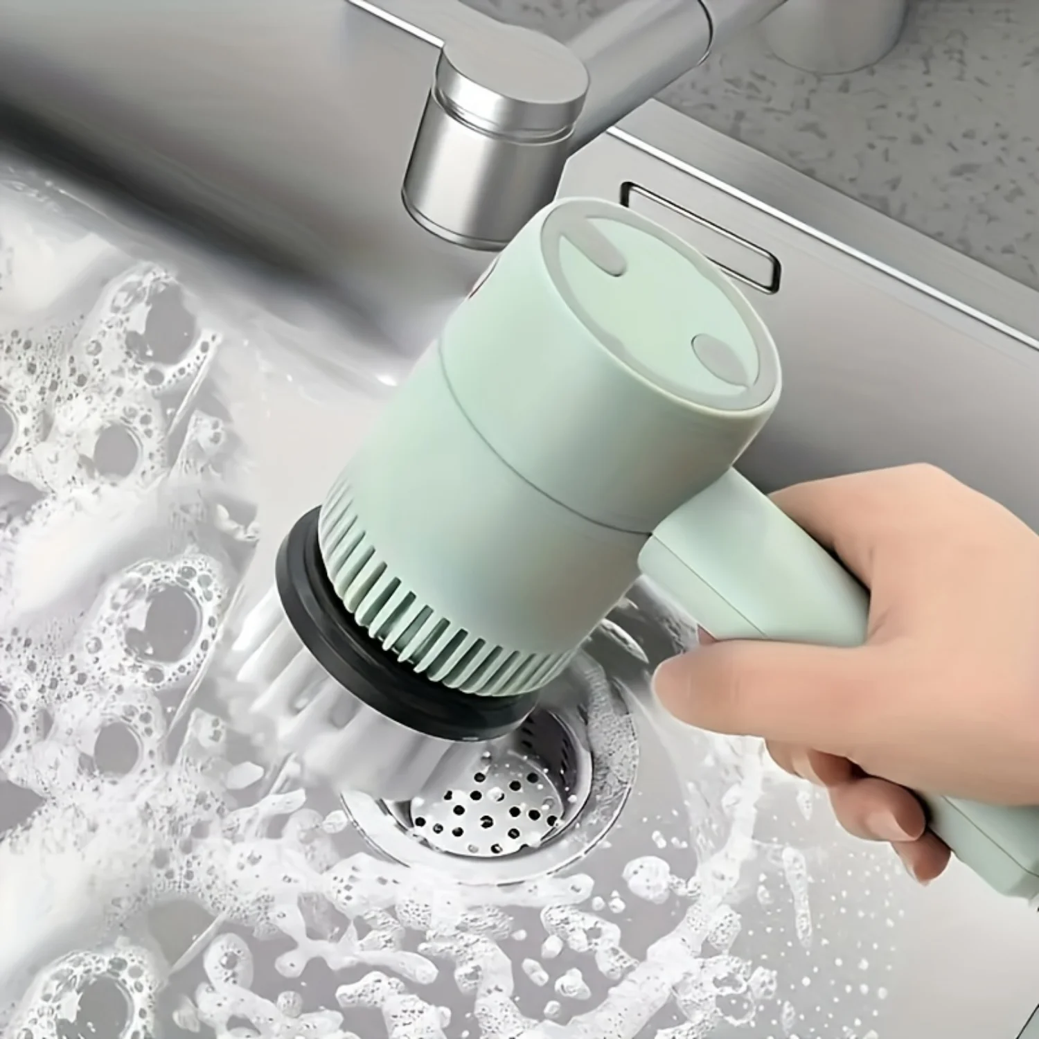 Multi-functional Wireless Rotary Scrubber for Kitchen, Shoes, Appliances - USB Rechargeable Cleaning Brush