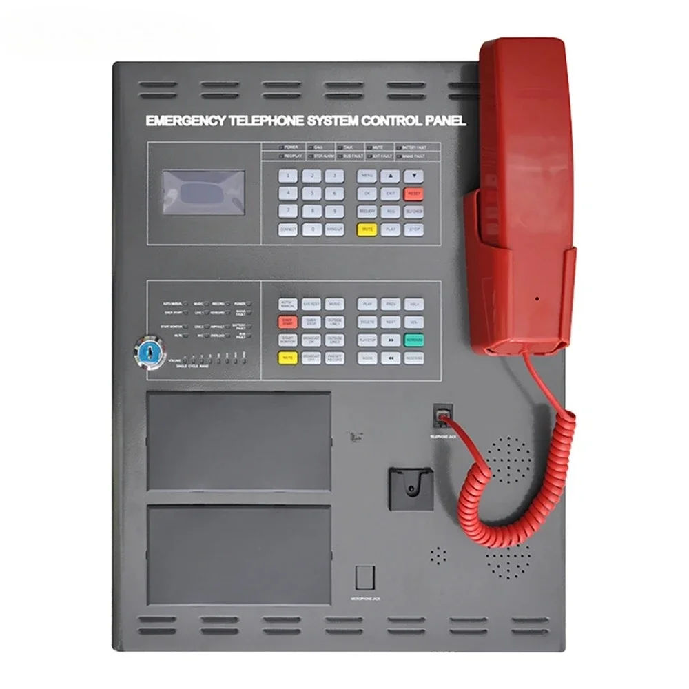Wall-mounted Conventional Fire Telephone System 8 Zone Fireman Intercom Panel