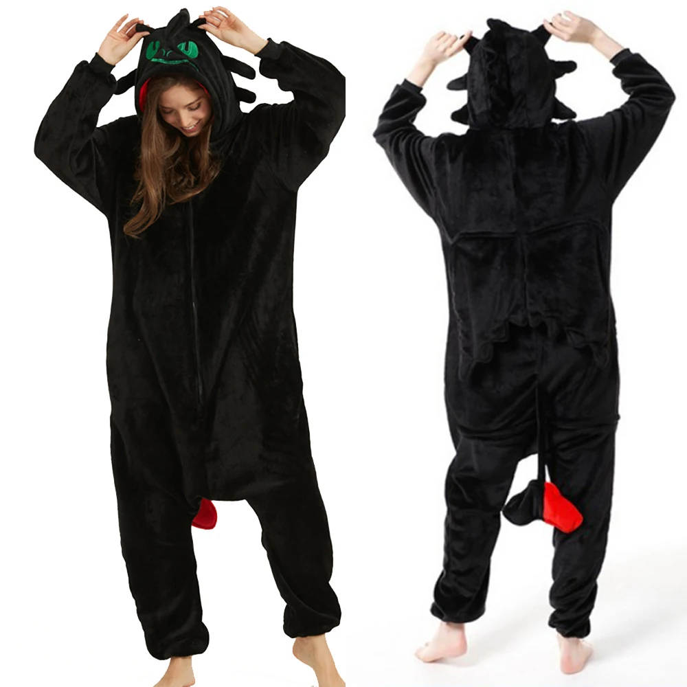 Anime Cosplay Traje para Adultos, Como Treinar o Seu Dragão, Onesies Desdentados, Pijama dos Desenhos Animados, Terno Pijama de Pijamas de Uma Peça