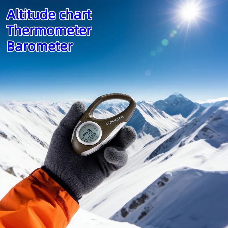 

Portable Digital Thermometer Altitude Pressure Altimeter Suitable For Fishing Camping Outdoor Hiking Buckle Type Altimeter