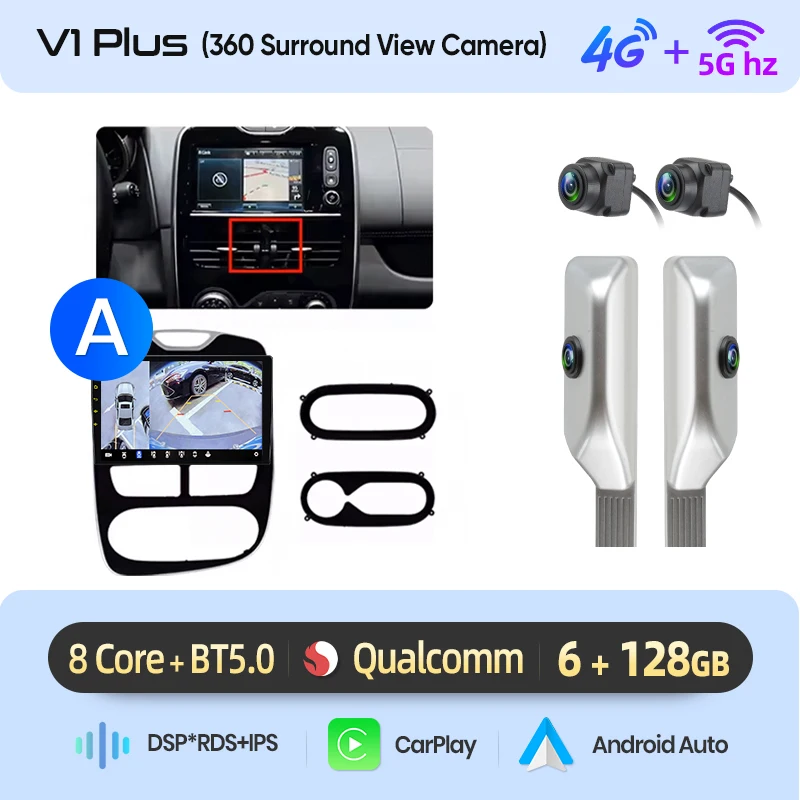 Junsun 10 inch Android 15 autoradio voor Renault Clio 4 ZOE 2012-2019 draadloos voor Apple CarPlay Auto IPS scherm stereo multimediaspeler automotive slimme intelligente systemen 2 Din autoradio head