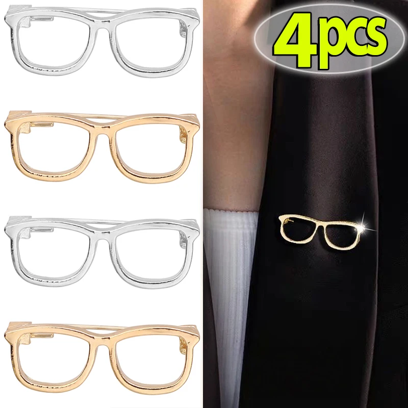 

1-4pcs Hollow Glasses Brooches Pin Trendy Korean Style Brooch for Suit Accessory Anti Tarnish Lapel Pin Collar Clip Jewelry Gift