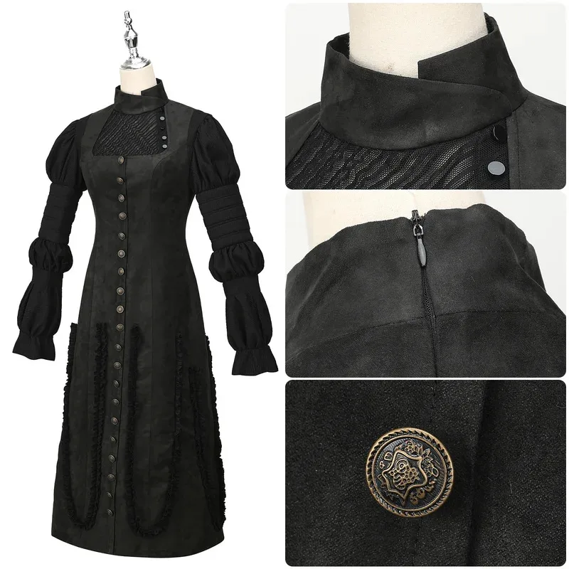 

qq273Эльфаба Косплей Костюм Маскировка для Женщин Черное Платье Ведьма Одежда Для Ролевых Игр Хэллоуин Карнавальный Костюм