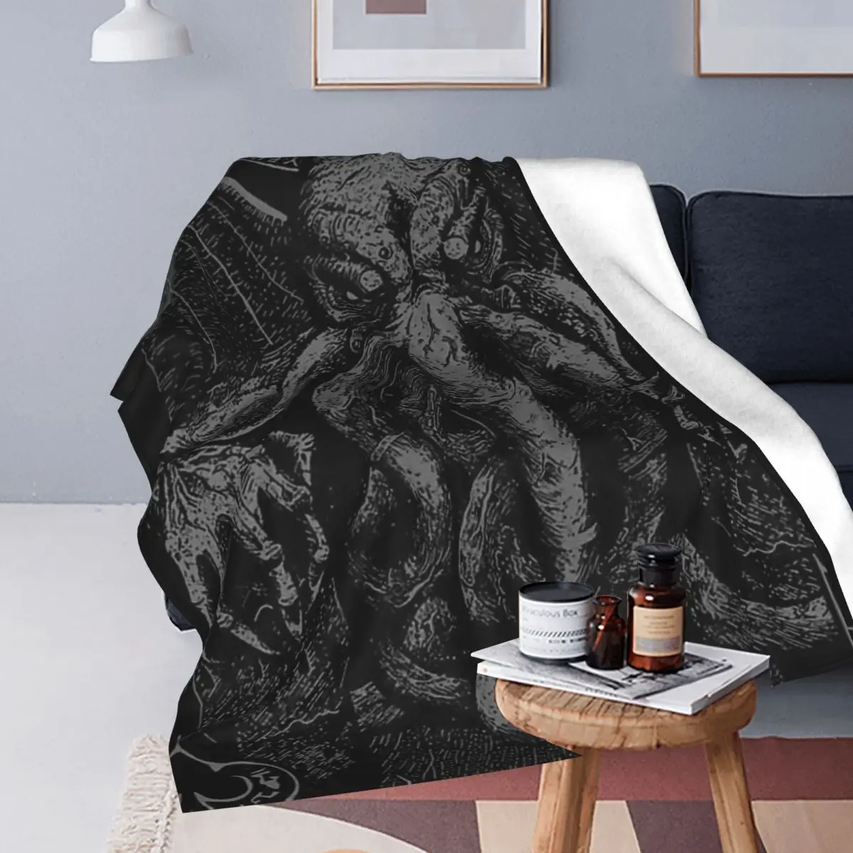 Cthulhu Mythos Lovecraft Horror Blankets Soft Warm Flannel Throw Blanket Bedspread for Bed Travel Home Sofa