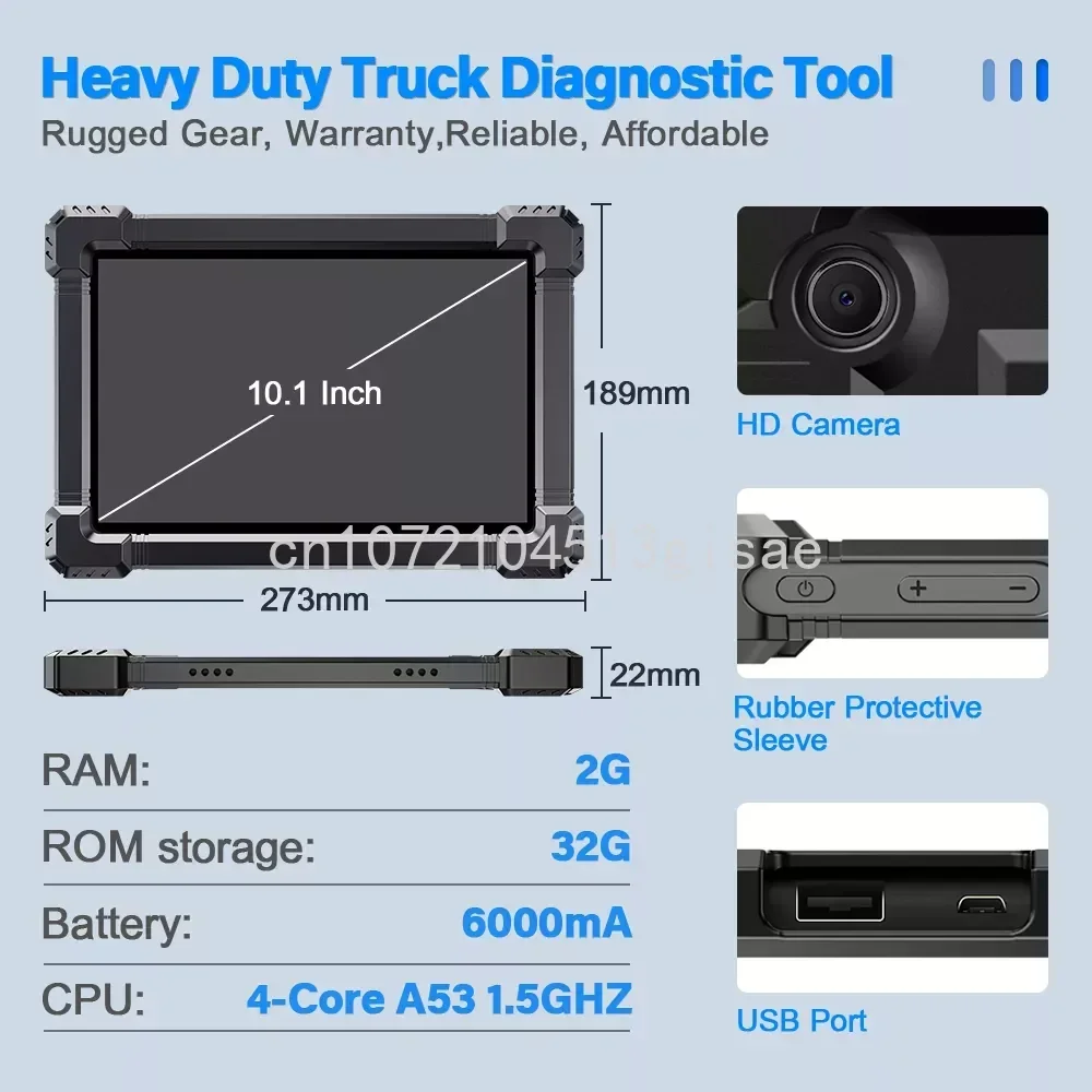 X7 HD 10 inch Android Tablet Heavy Duty Truck Full System Diagnostic Scanner Coding programming Professional Trucks Diesel