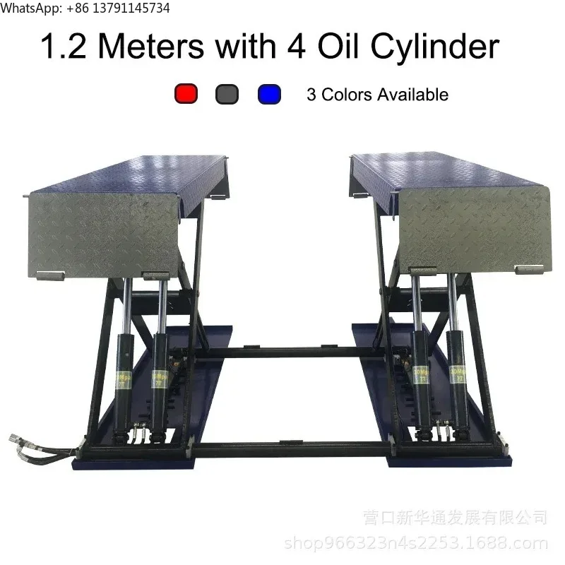 Scissor Car Lift, 4T Capacity 1.2 Meters High Waterproof Vehicle Ramp, Easy To Move Suitable for Auto Repair Lifting