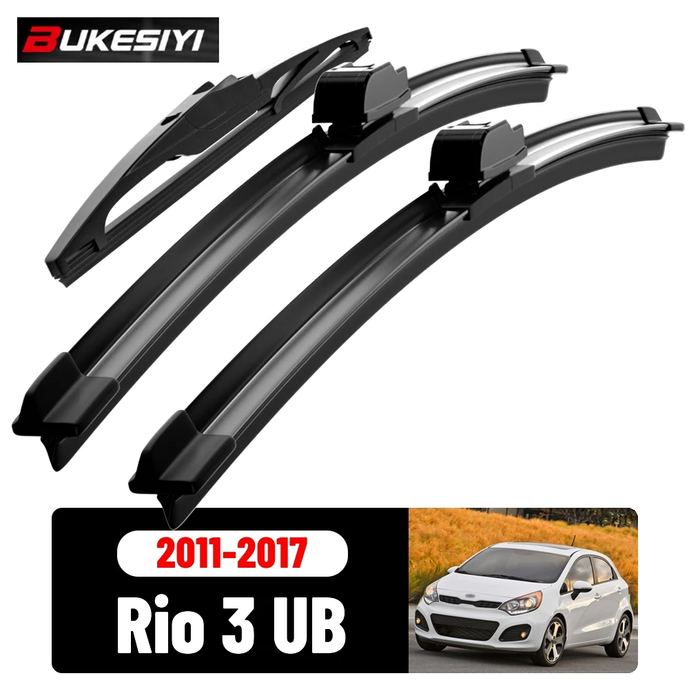 Scheibenwischerblätter-Set für vorne und hinten für KIA Rio 3 UB 2011-2017 2012 2013 2014 2015 2016 Geräuscharme Scheibenwischer Zubehör 26"16"11"