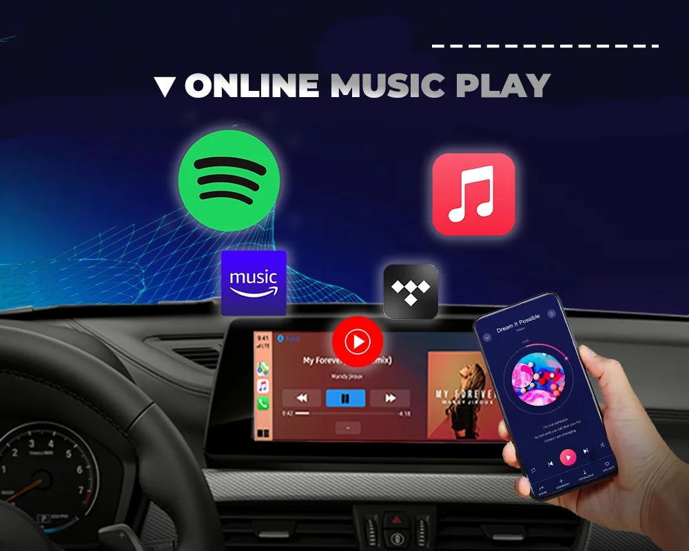 BONROAD Kabelloses CarPlay Android Auto für BMW EVO System Modul Adapter MMI Box 1 2 3 4 5 6 7 Serie X1 X3 X4 X5 X6 MINI F56 F15 F16 F25 F26 F48 F10 F22 F20 F30 – Detail 8
