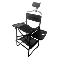 Tall Directors Chair Heavy Duty Bar Height Folding Makeup Chair Padded Seat Side Table Foot Rest For Camping Home Patio WRXYH