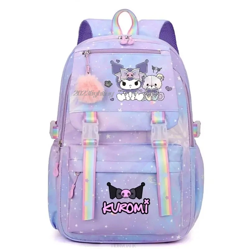 

Purple Kuromi Backpacks High Capacity Multi-pocket College Backpack Trendy Girls Laptop School Bags Cute Girl Travel Mochilas