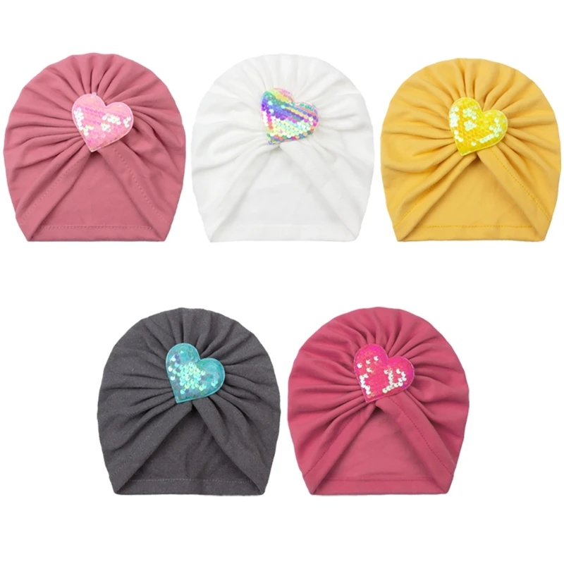 Love Heart Baby Turban Hat Fashion Headwrap Cute Breathable Cap Lightweight Hat for Baby Girls Infants Toddlers Gift