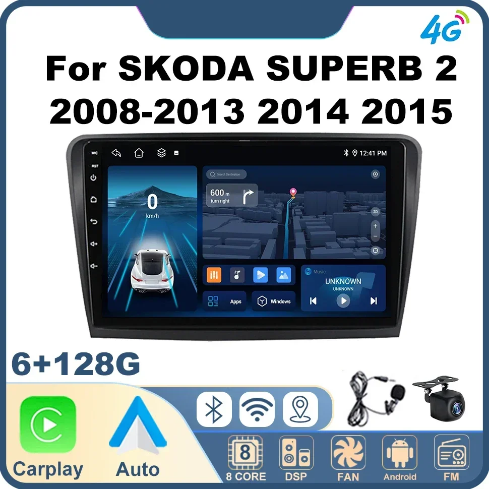 

Wireless Carplay Android Auto Car Radio Audio Stereo for SKODA SUPERB 2 2008-2013 2014 2015 Automotive Multimedia Navi GPS FM