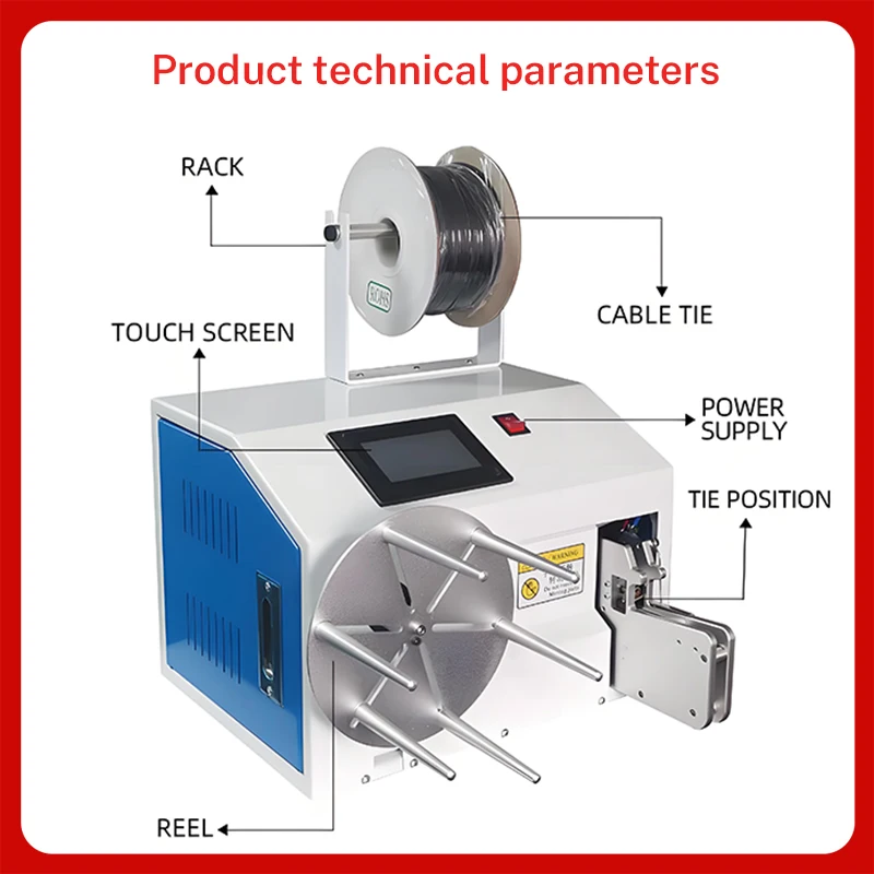 Multifunction Automatic Cable Winding Tying Machine with Touch Screen Professional Wire Coiler for Data Power USB HDMI Cables