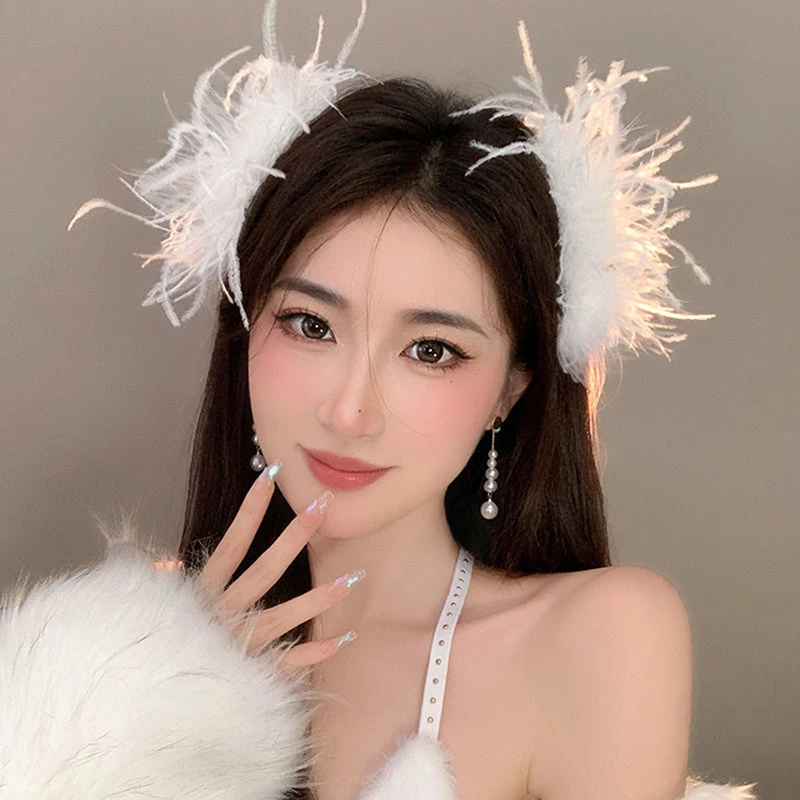 Super Fairy White Feather Hair Clip Headdress Wedding Daily Photo Personality Sweet Feather Barrettes Hair Accessories