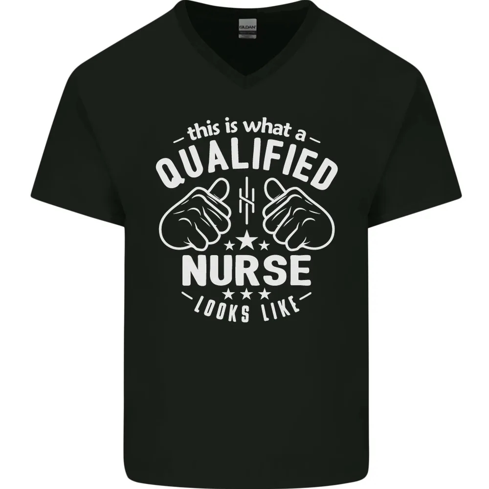 

This Is What a Qualified Nurse Looks Like Mens Women Summer Tees Cotton T-Shirt Anime Graphic