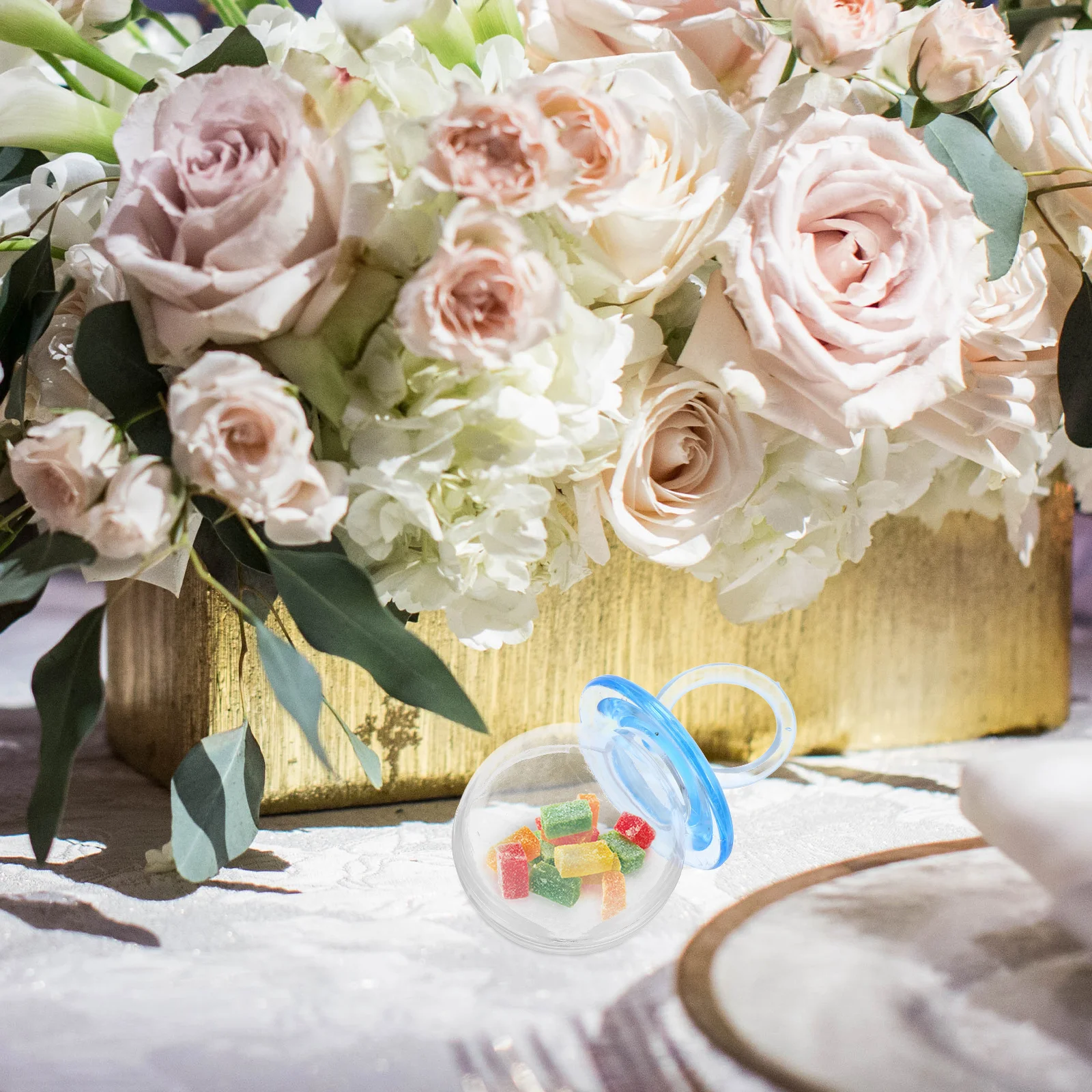 

20Pcs Baby Pacifier Candy Box for Shower Decorations Clear Containers Portable Mini Treat Holders for Games and Favors