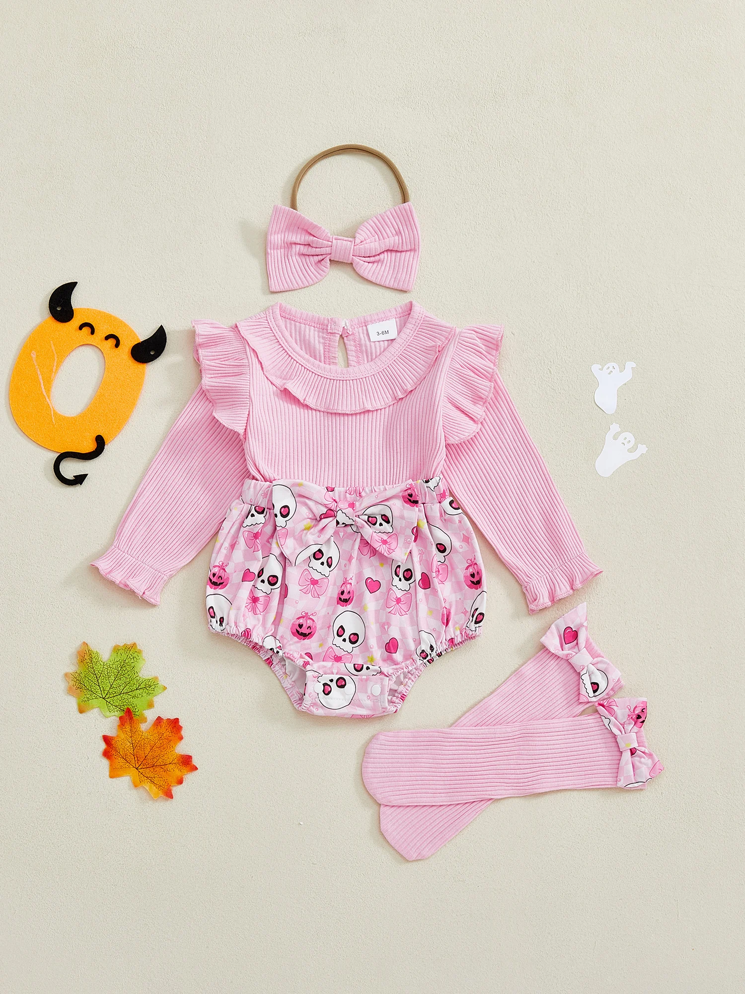 

Toddler Girl Halloween Costume Witch Cat Spider Print Tutu Dress Headband Tights Set for Party Dress Up 2-3T