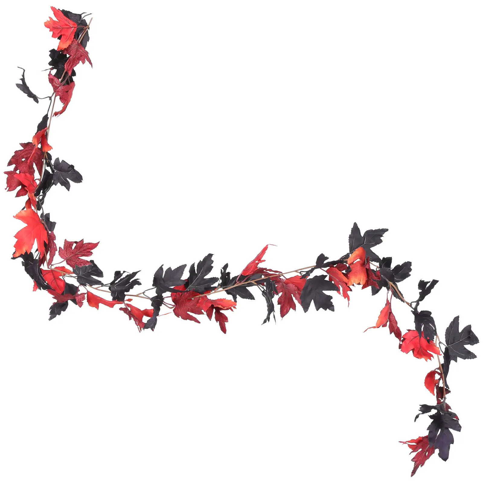 

Simulated Maple Leaf Rattan 36 Forks Black Vine Pendant Fall Decor Halloween Indoor Plant Decorations Artificial Leaves Wall