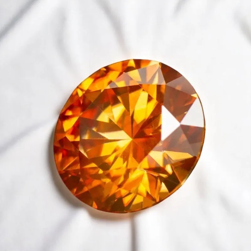 مويسانيتي برتقالي اللون قطع مستديرة VVS1 مرت الماس اختبار الأحجار الكريمة حجر فضفاض صنع المجوهرات بالجملة مع GRA