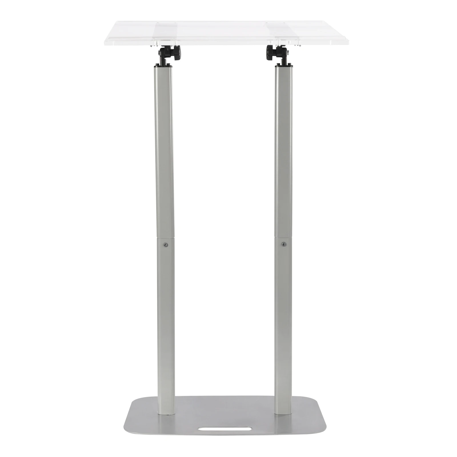 Floor Standing Acrílico Podium, Silver Iron Body and Base, Pé Lectern, Pulpit Desk, 46, 46 polegadas de altura