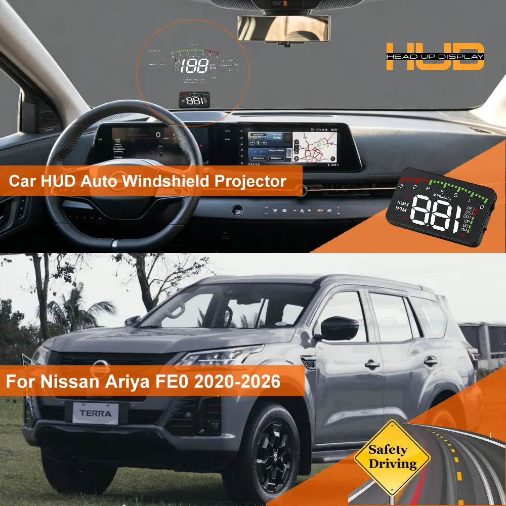 Car HUD Head Up Display For Nissan Terra D23 2018-2026 Ariya FE0 2020-2026 Auto Windshield Projector Accessories
