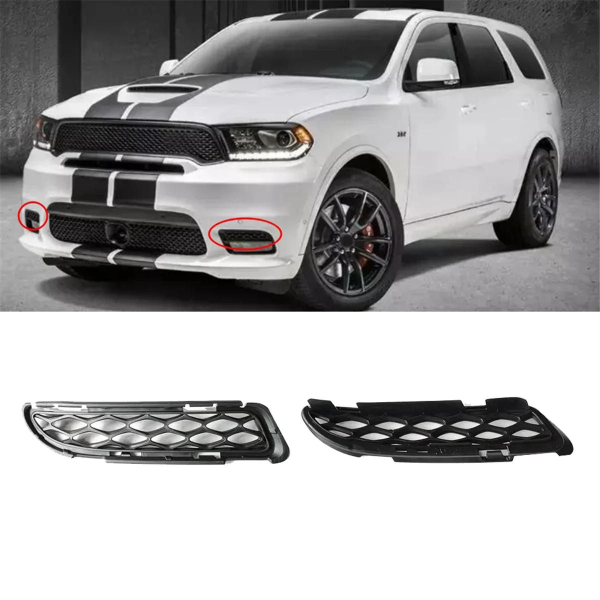 Couvercle de calandre antibrouillard pour pare-chocs avant de voiture, 68307812AA, 68307813AA, Dodge Durango 2018-2020