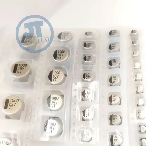 SMD Chip Electrolytic Capacitor 6.3/10/16/25/35/50V 2.2/3.3/4.7/10/22/33/47/100/220/330/470uF/1000MFD