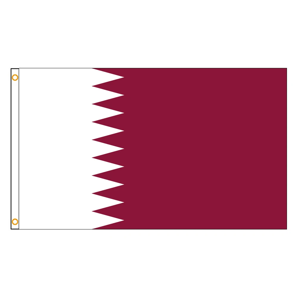 Qatar Flag Fade Proof Canvas Header and Double Stitched State of Qatar Flags Polyester with Brass Grommets 3X5 FT