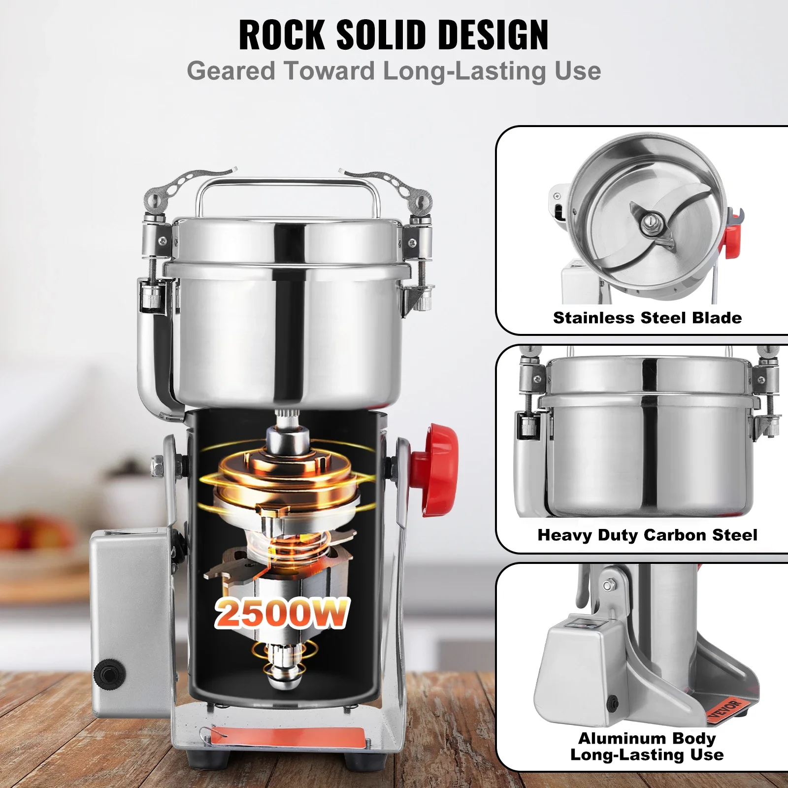 Singweller Grain Mill Grinder Stainless Steel Pulverizer Powder hine for Dry Herbs Grains Spices Cereals Coffee Corn