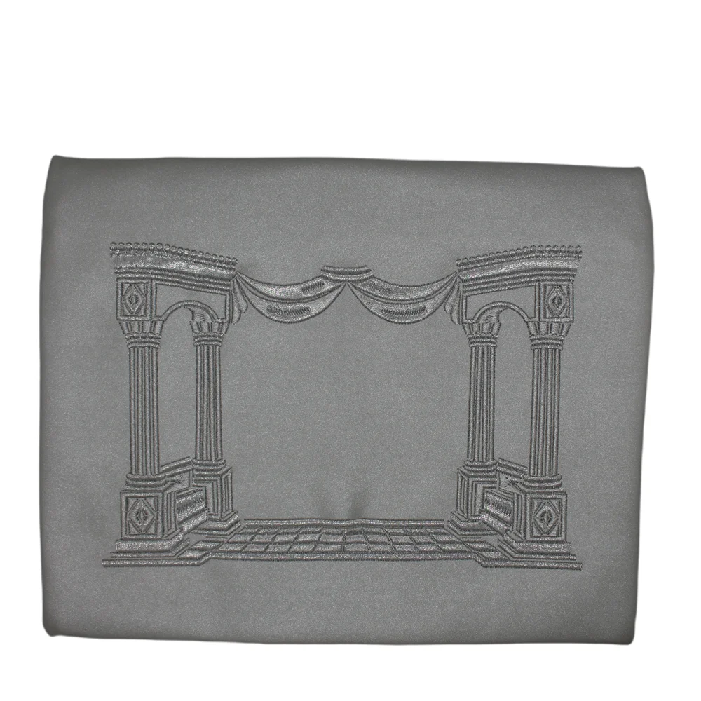 Judaica Tallit Bag Tefillin For Jewish Prayer Shawl House Design Zippered Embroidered Leather Cover