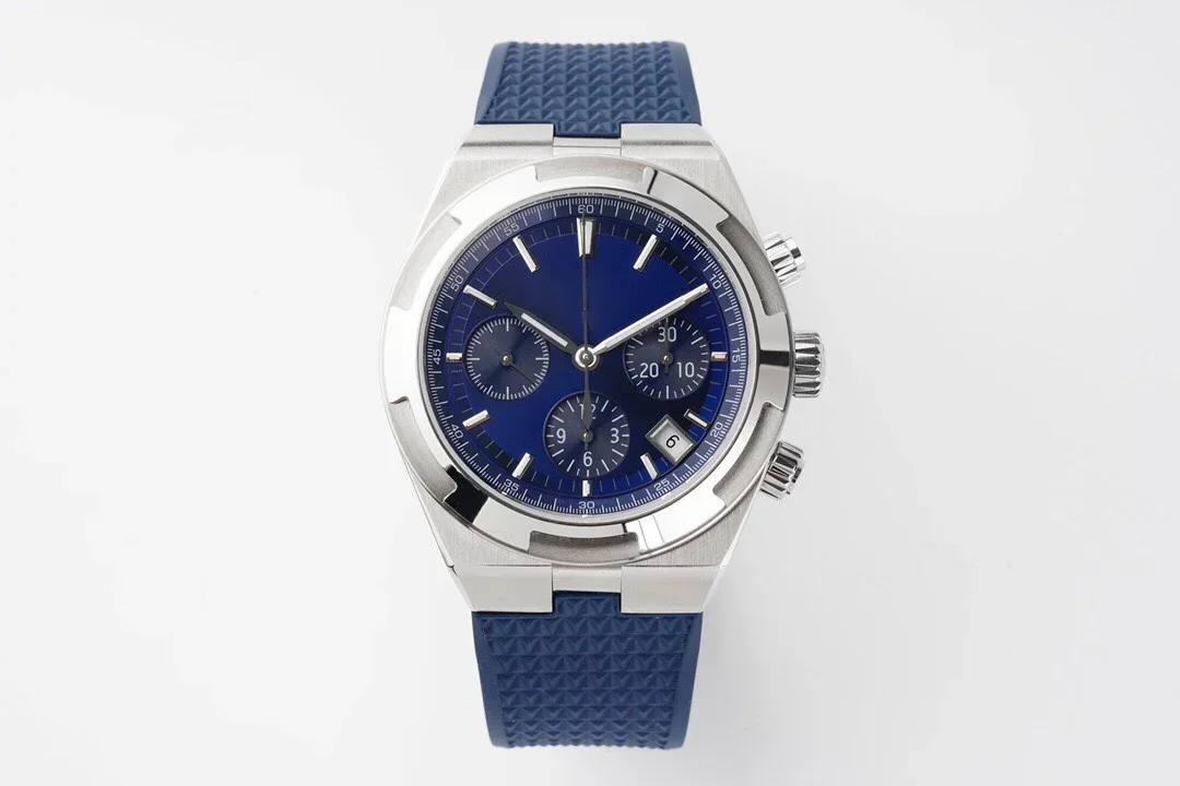 Guangzhou Overseas-OeinBlue face  5500V/110A-B148  with Chronograph function and rubber leather strap top quality watches