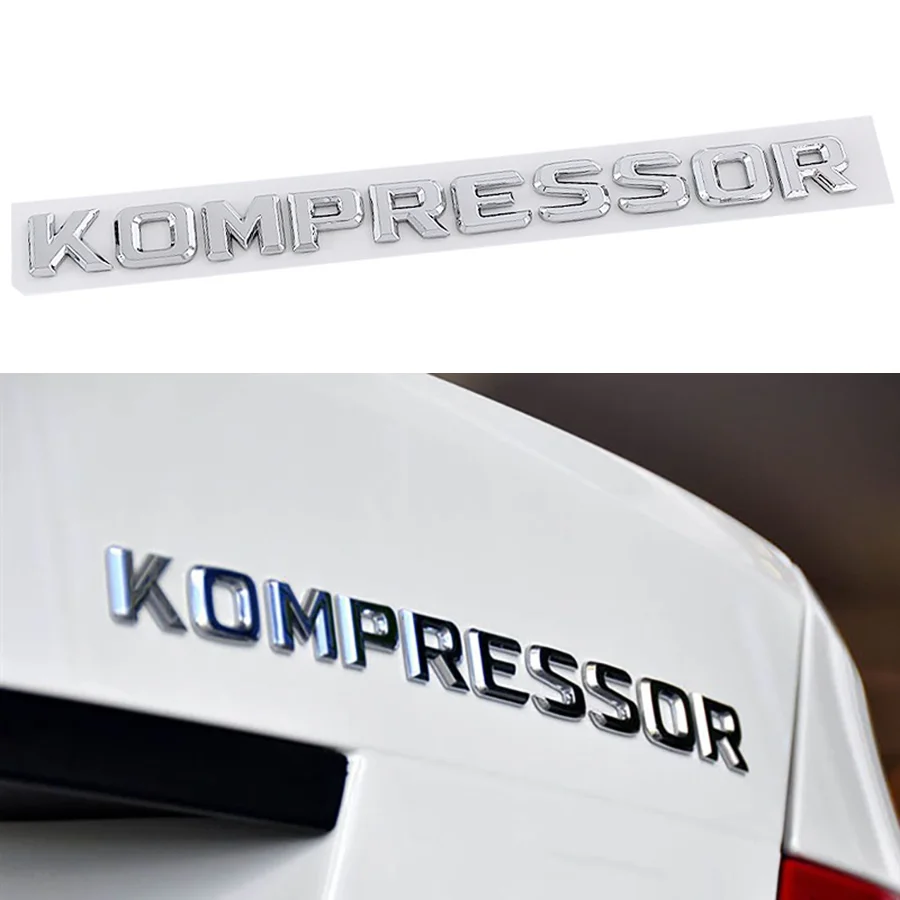 1Pc KOMPRESSOR Car Sticker Side Emblem Rear Trunk Badge For Mercedes Benz SLK CLK SL CLS ML GL A B C E S Class CL55 SLK200 C180