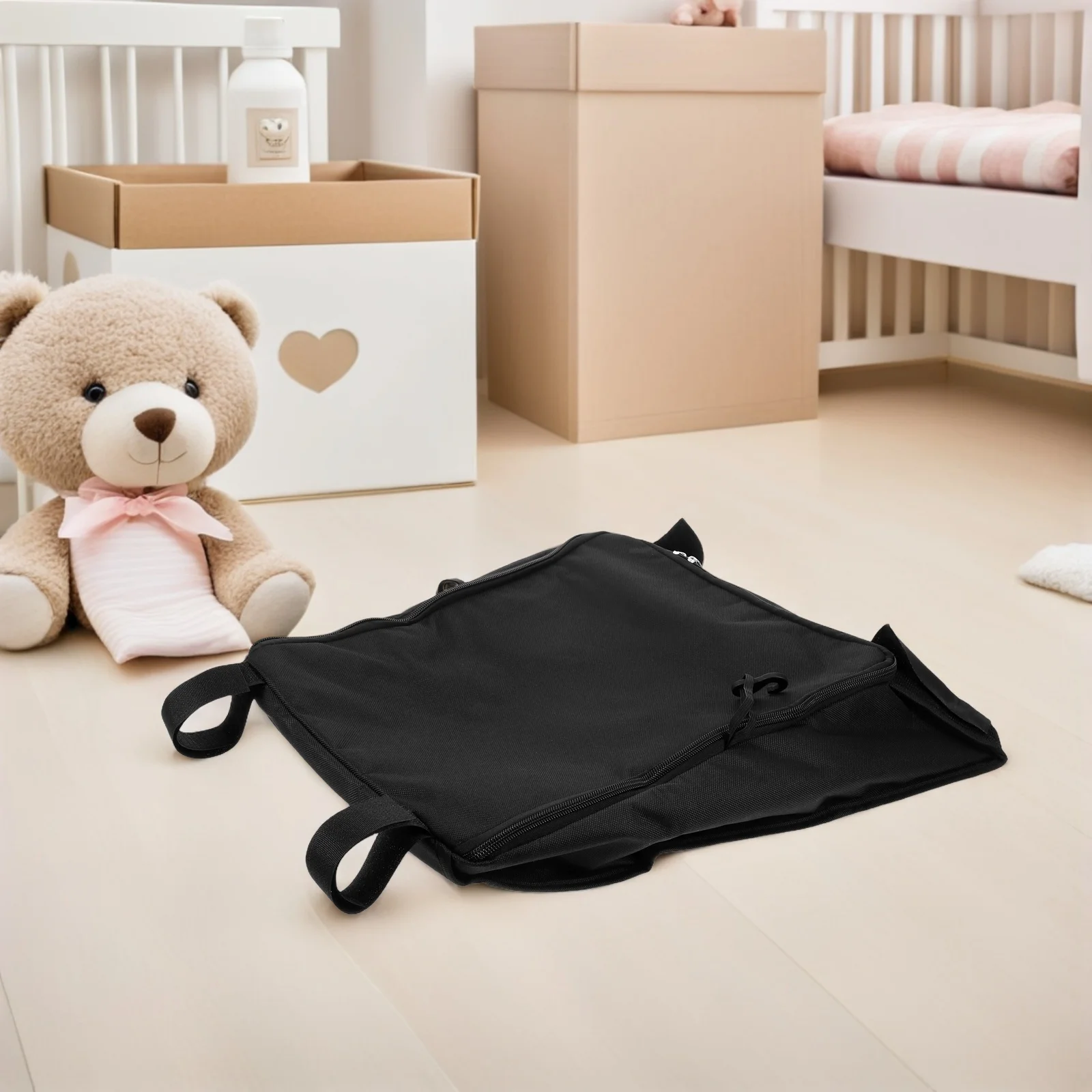 

Нижняя корзина-органайзер большой емкости из ткани Оксфорд для хранения предметов первой необходимости для детей под креплением для коляски Прочная универсальная посадка