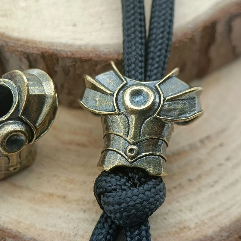 

Warrior Armour Brass Knife Bead Punk EDC Outdoor DIY Paracord Woven Lanyard Pendant Retro Umbrella Rope Bracelets Accessories