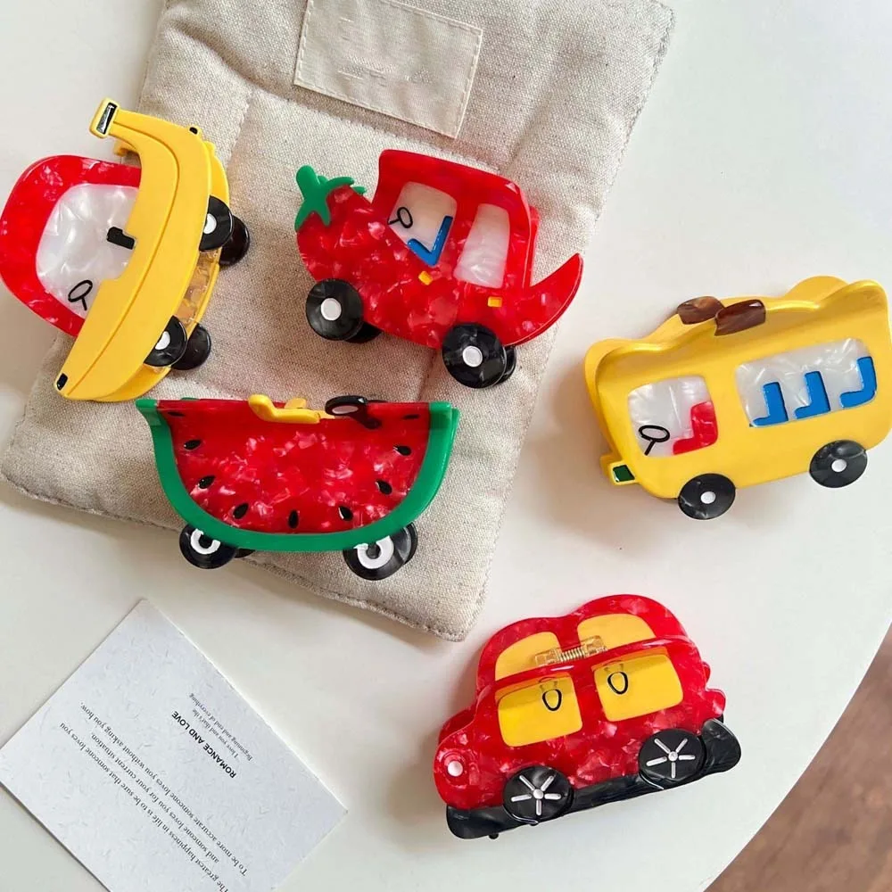 

Beach Waterproof Acetic Acid Hair Claw Cartoon Chili Creative Car Shark Clip Headwear Banana Acrylic Hair Accessories Party