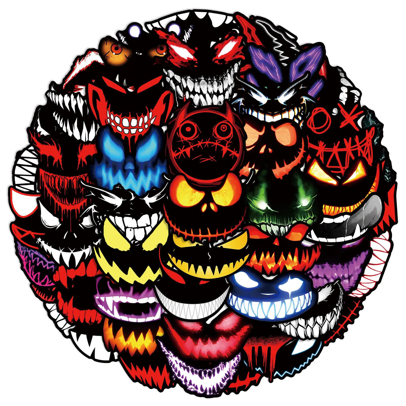 10/30/50PCS Cartoon Scary Face Demon Meme Graffiti Sticker DIY Decoration PVC Waterproof Skateboard Notebook Graffiti Toy