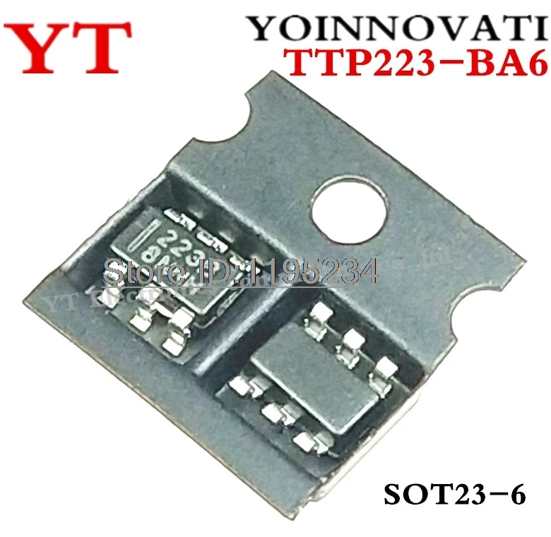 100PCS New key touch-key IC compatible TTP223-BA6  TTP223  BA6 SOT23-6 Best Quality