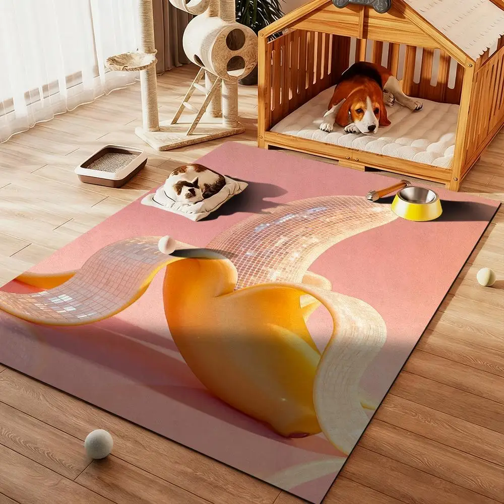 

Disco fruit fashion cool Floor Mat Diatom Bath Mat Absorbent Quick Dry Non-Slip TPR Backing Soft Plush Draining Rugs