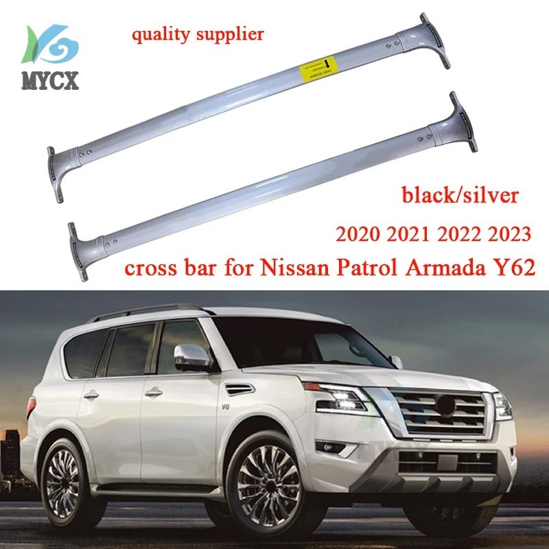 Thicken horizontal roof rack cross bar roof rail for Nissan Patrol Armada Y62 NISMO 2020 2021 2022 2023,OEM model,load 200kg