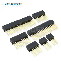 10 pz 2.54mm doppia fila femmina Pin lungo 11mm Breakaway PCB Board Pin Header Socket connettore 2x3 2x4 2x6 2x8 2x10 2x18 2x2 0 Pin